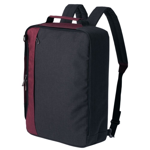 Рюкзак для ноутбука 2 в 1 twoFold, серый с бордовым фото 2