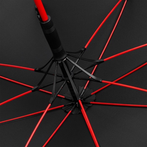 Зонт-трость с цветными спицами Color Style, красный с черной ручкой фото 4
