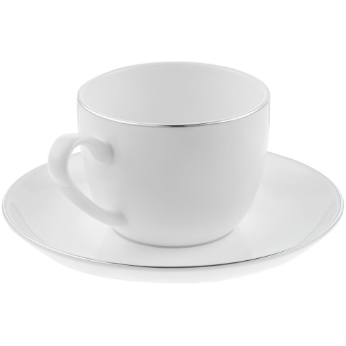 Кофейная пара Select, белая с серебристой отводкой фото 4