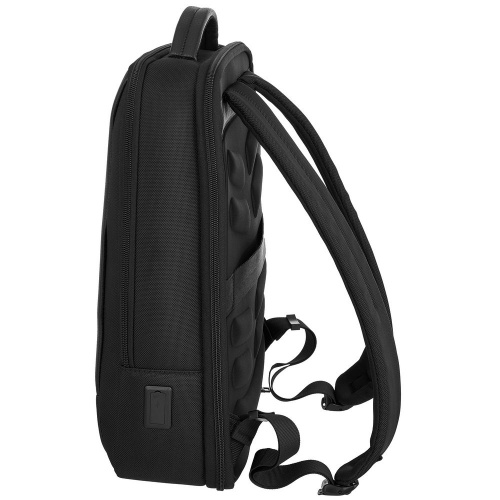 Рюкзак для ноутбука Santiago Slim с кожаной отделкой, черный фото 3