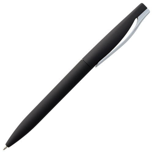 Ручка шариковая Pin Soft Touch, черная фото 3