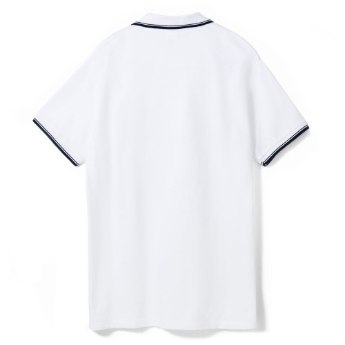 Рубашка поло мужская с контрастной отделкой Practice 270, белый/темно-синий фото 2
