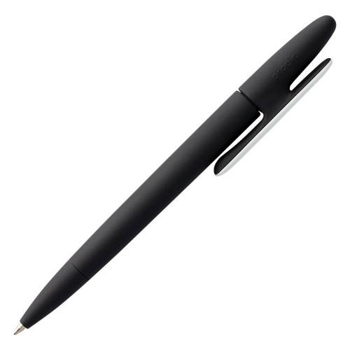 Ручка шариковая Prodir DS5 TRR-P Soft Touch, черная с белым фото 3