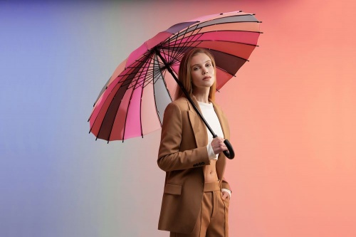 Зонт-трость «Спектр», розовый фото 5