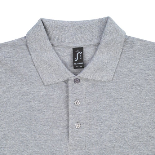 Рубашка поло мужская Spring 210, серый меланж фото 3