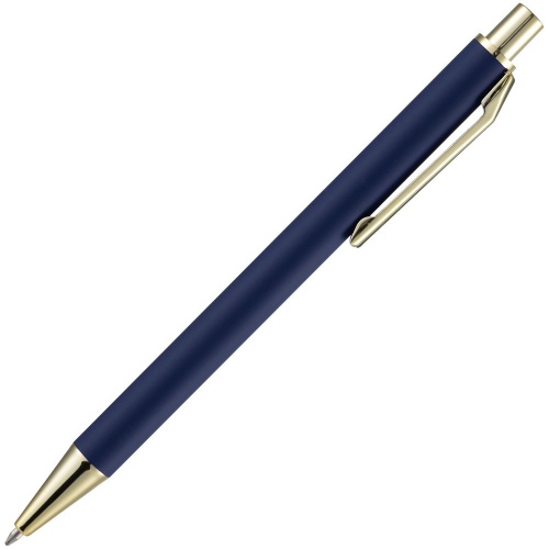 Ручка шариковая Lobby Soft Touch Gold, синяя фото 3