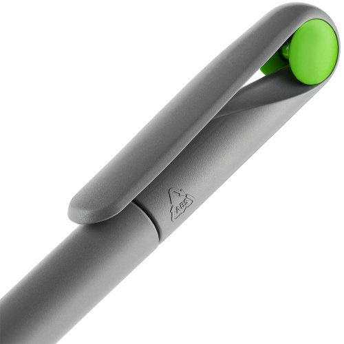 Ручка шариковая Prodir DS1 TMM Dot, серая с ярко-зеленым фото 5