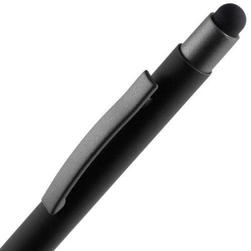 Ручка шариковая Atento Soft Touch Stylus со стилусом, черная фото 4