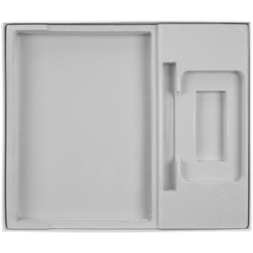 Коробка Overlap под ежедневник, аккумулятор и ручку, белая фото 2