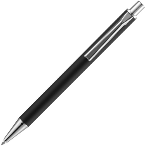 Ручка шариковая Lobby Soft Touch Chrome, черная фото 2