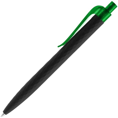 Ручка шариковая Prodir QS01 PRT-P Soft Touch, черная с зеленым фото 2