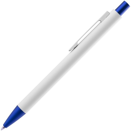 Ручка шариковая Chromatic White, белая с синим фото 2