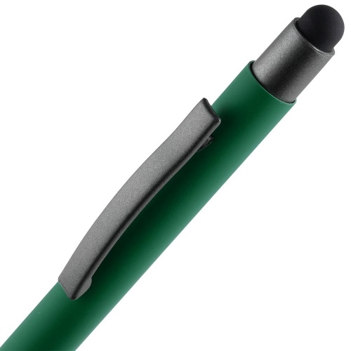 Ручка шариковая Atento Soft Touch со стилусом, зеленая фото 4
