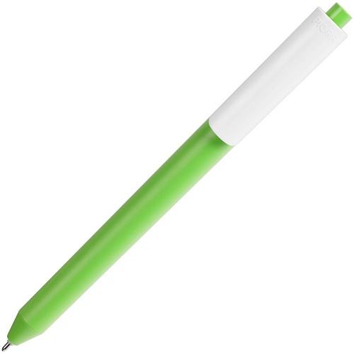 Ручка шариковая Pigra P03 Mat, светло-зеленая с белым фото 3