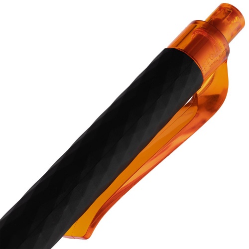 Ручка шариковая Prodir QS01 PRT-P Soft Touch, черная с оранжевым фото 6
