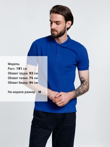 Рубашка поло мужская Adam, ярко-синяя фото 4