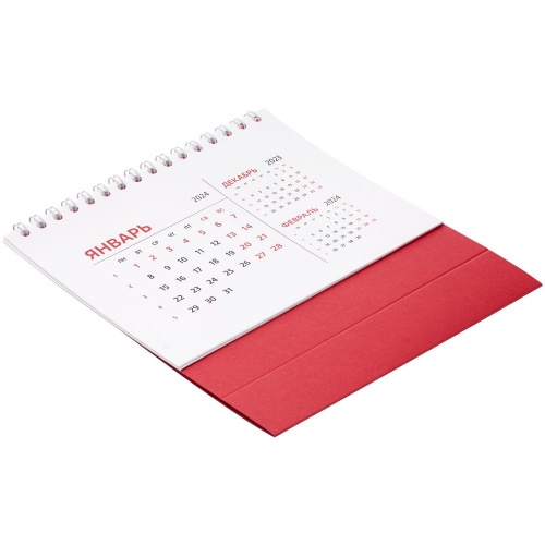 Календарь настольный Datio 2024, красный фото 3