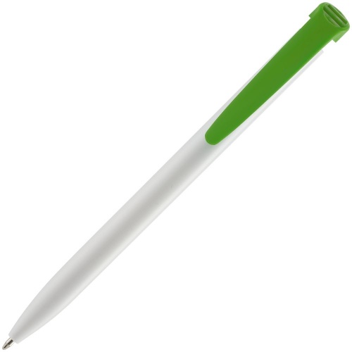 Ручка шариковая Favorite, белая с зеленым фото 3