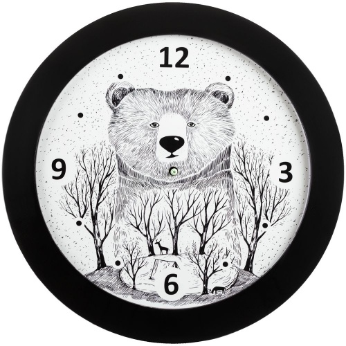 Часы настенные Bear, черные фото 2