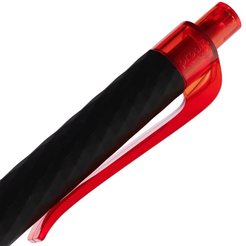 Ручка шариковая Prodir QS01 PRT-P Soft Touch, черная с красным фото 6