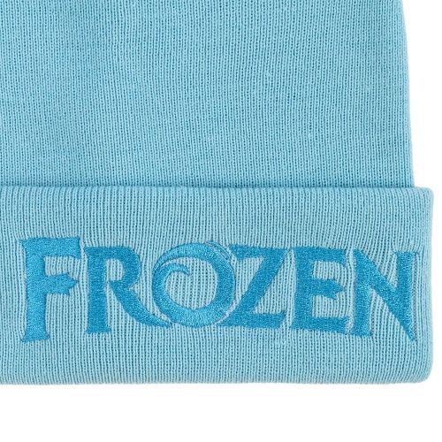 Шапка детская с вышивкой Frozen, голубая фото 3