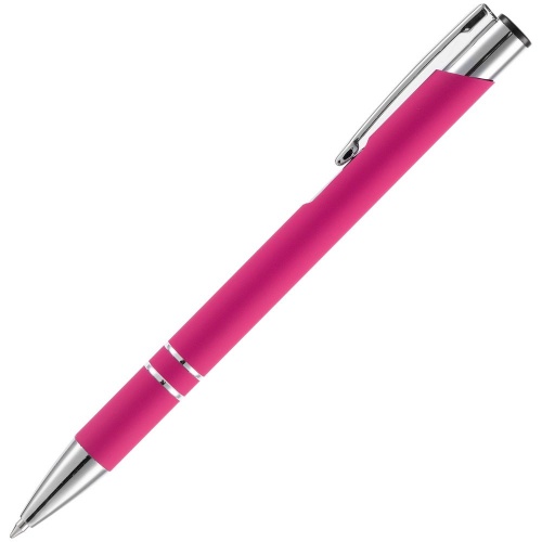 Ручка шариковая Keskus Soft Touch, розовая фото 2