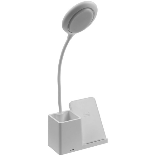 Лампа с органайзером и беспроводной зарядкой writeLight, белая фото 2