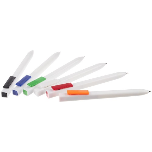 Ручка шариковая Swiper SQ, белая с оранжевым фото 5