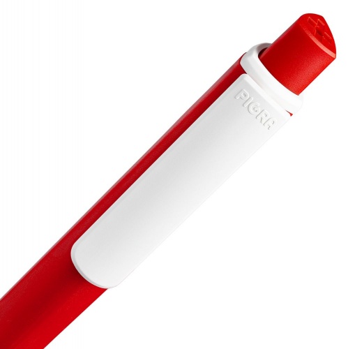 Ручка шариковая Pigra P02 Mat, красная с белым фото 4