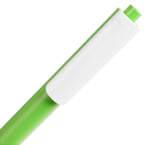 Ручка шариковая Pigra P03 Mat, светло-зеленая с белым фото 4