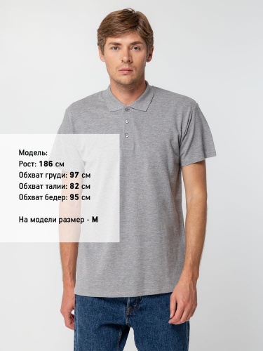 Рубашка поло мужская Summer 170, серый меланж фото 4