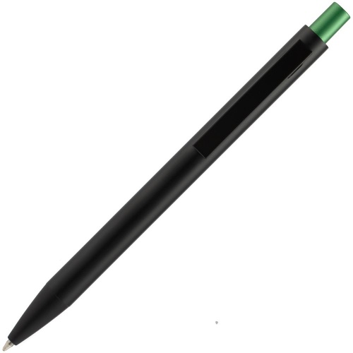 Ручка шариковая Chromatic, черная с зеленым фото 3