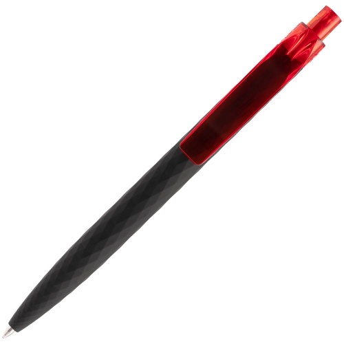 Ручка шариковая Prodir QS01 PRT-P Soft Touch, черная с красным фото 4