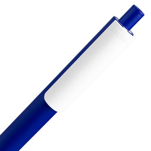 Ручка шариковая Pigra P03 Mat, темно-синяя с белым фото 4