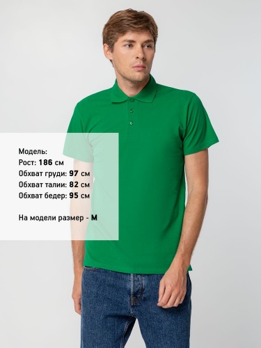 Рубашка поло мужская Spring 210, ярко-зеленая фото 4