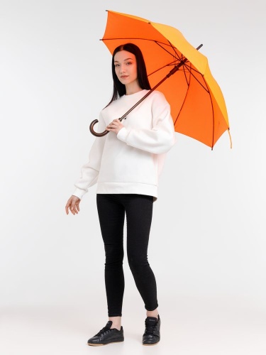 Зонт-трость Standard, оранжевый неон фото 6