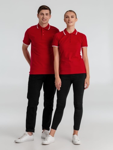 Рубашка поло мужская с контрастной отделкой Practice 270, красный/белый фото 7