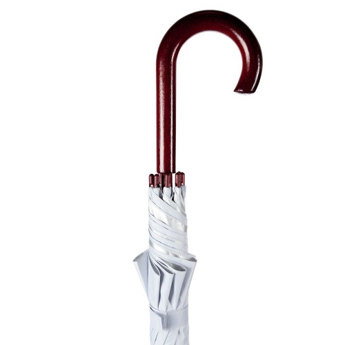 Зонт-трость Standard, белый с серебристым внутри фото 4