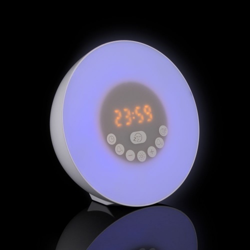 Лампа-колонка со световым будильником dreamTime, ver.2, белая фото 12