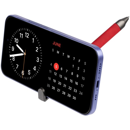 Ручка шариковая Standic с подставкой для телефона, красная фото 7