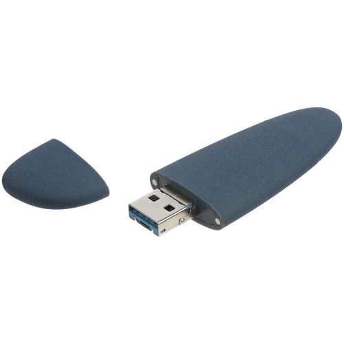 Флешка Pebble Universal, USB 3.0, серо-синяя, 32 Гб фото 3