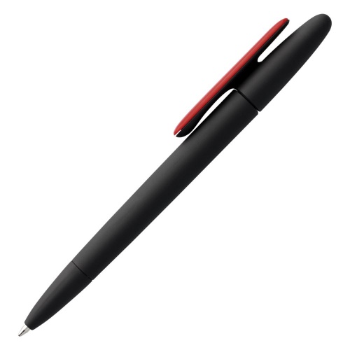 Ручка шариковая Prodir DS5 TRR-P Soft Touch, черная с красным фото 2