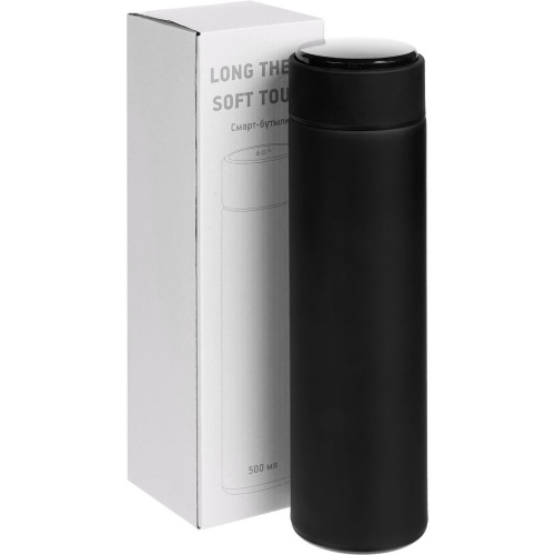 Смарт-бутылка с заменяемой батарейкой Long Therm Soft Touch, черная фото 9