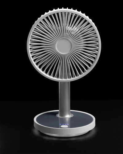 Настольный беспроводной вентилятор с подсветкой inBreeze, белый c серым фото 8