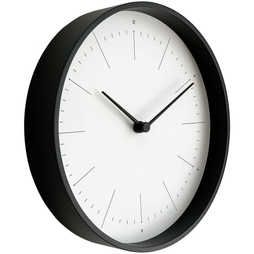 Часы настенные Lacky, белые с черным фото 3