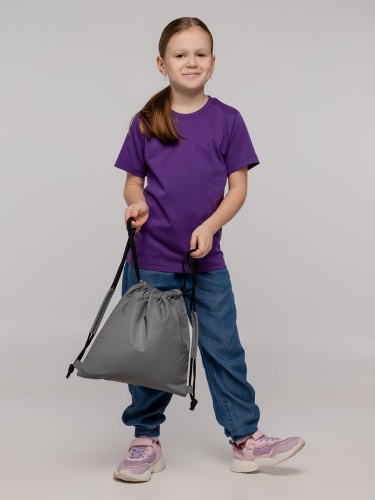 Детский рюкзак-мешок Manifest из светоотражающей ткани, серый фото 7