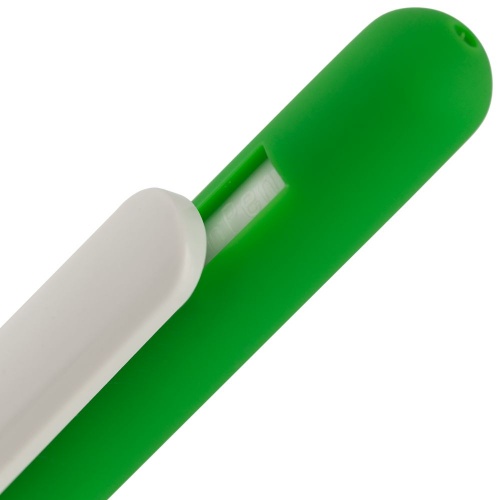 Ручка шариковая Swiper Soft Touch, зеленая с белым фото 4