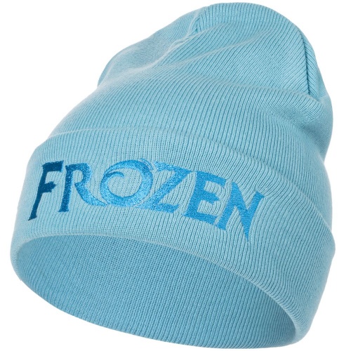 Шапка детская с вышивкой Frozen, голубая фото 2