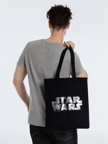 Холщовая сумка Star Wars Silver, черная фото 3