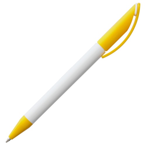 Ручка шариковая Prodir DS3 TPP Special, белая с желтым фото 3